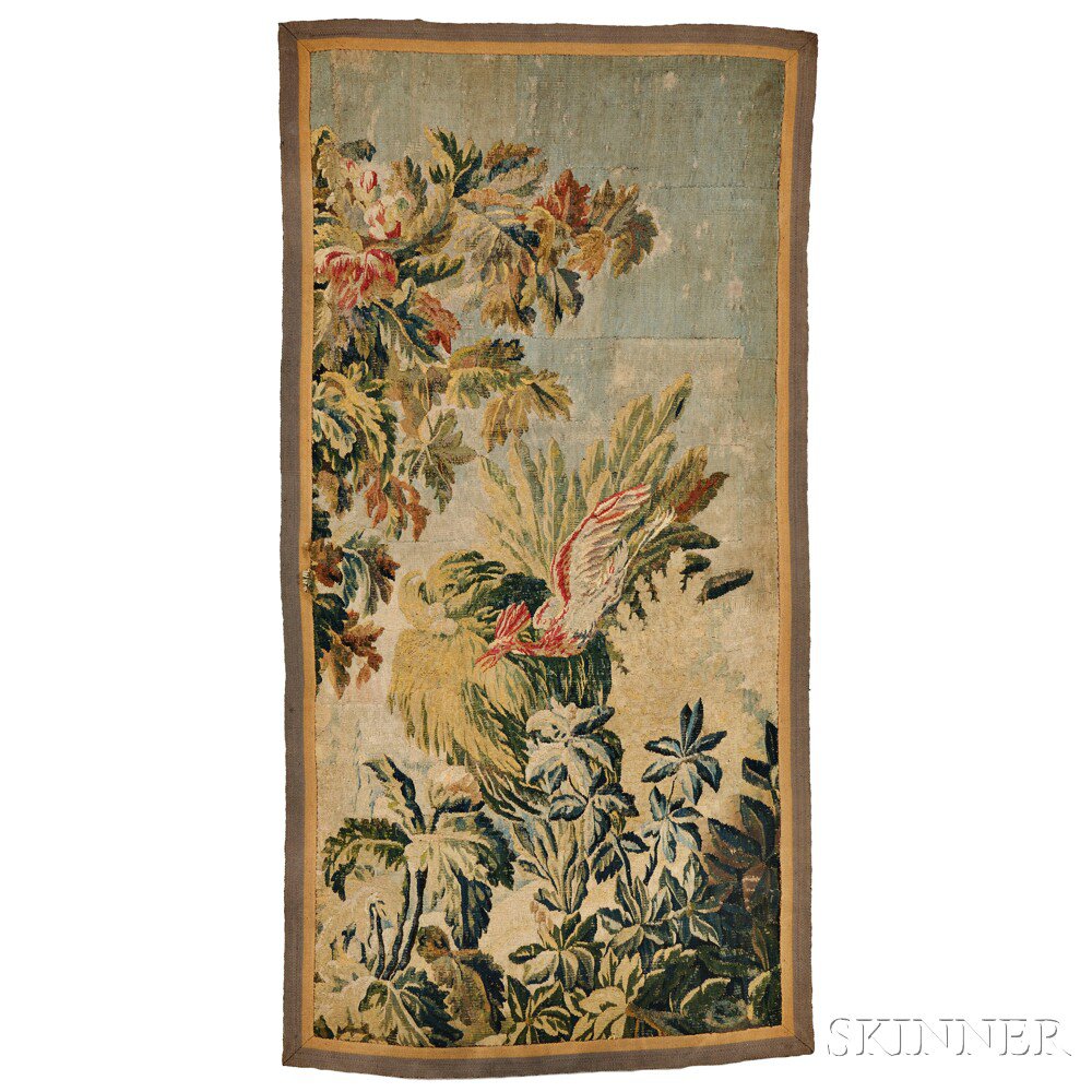 Appraisal: Aubusson Tapestry Fragment France late th th century bird of