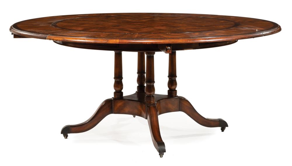 Appraisal: Regency-Style Mahogany Extension Dining Table molded top pull out supports