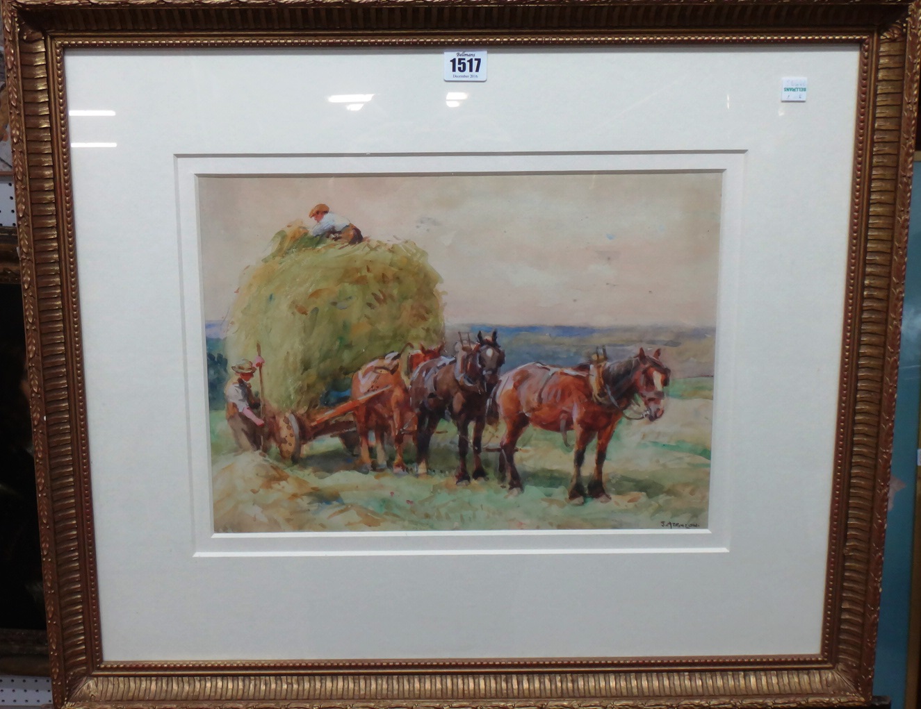 Appraisal: John Atkinson - Harvest time watercolour signed cm x cm