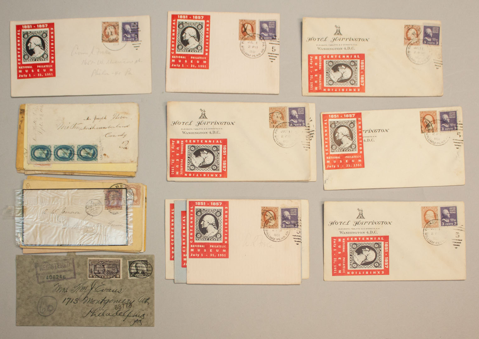 Appraisal: U S Postal History Group of stamped covers comprising fifteen