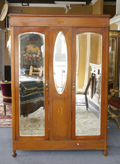 Appraisal: French Stained Maple and Inlaid Armoire ca the front with