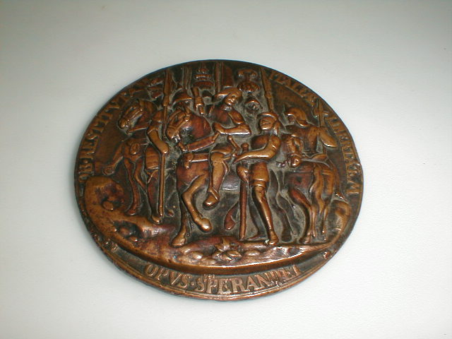 Appraisal: After Sperandio A cast bronze medal of Francisco De Gonzaga