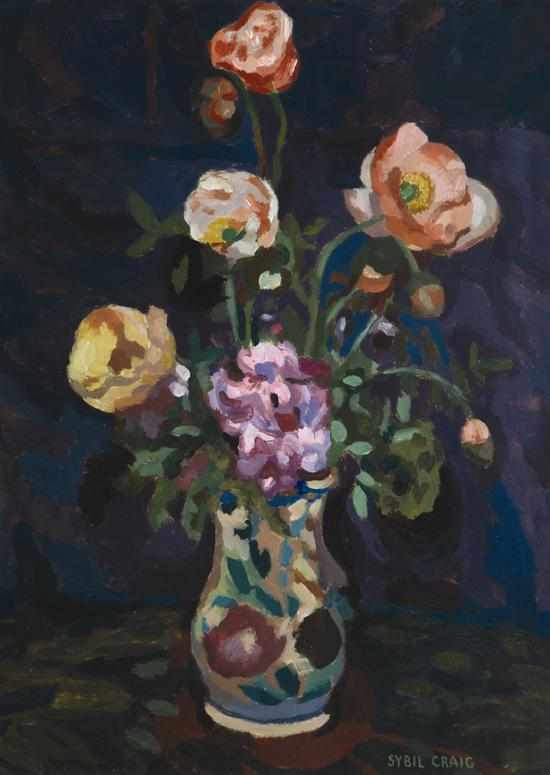 Appraisal: Sybil Craig - Still Life gouache on paper signed 'SYBIL