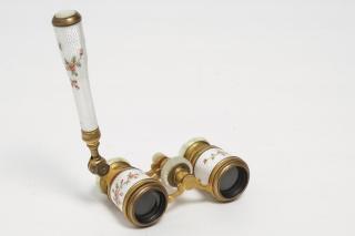 Appraisal: French Enameled Opera Glasses Vintage Charpentier Fabt Paris floral-enameled steel