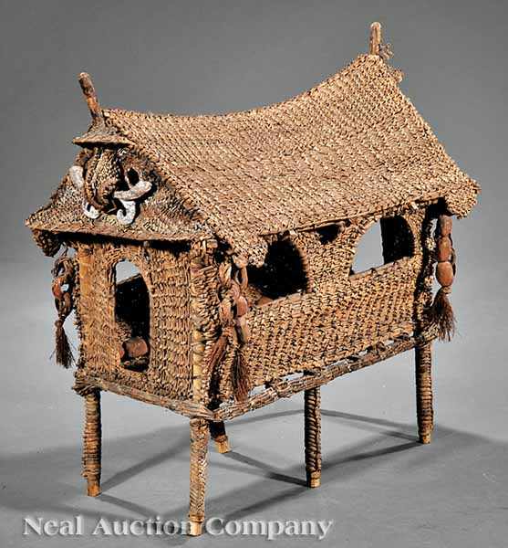 Appraisal: A Middle Sepik River Woven Cult House Model Papua New