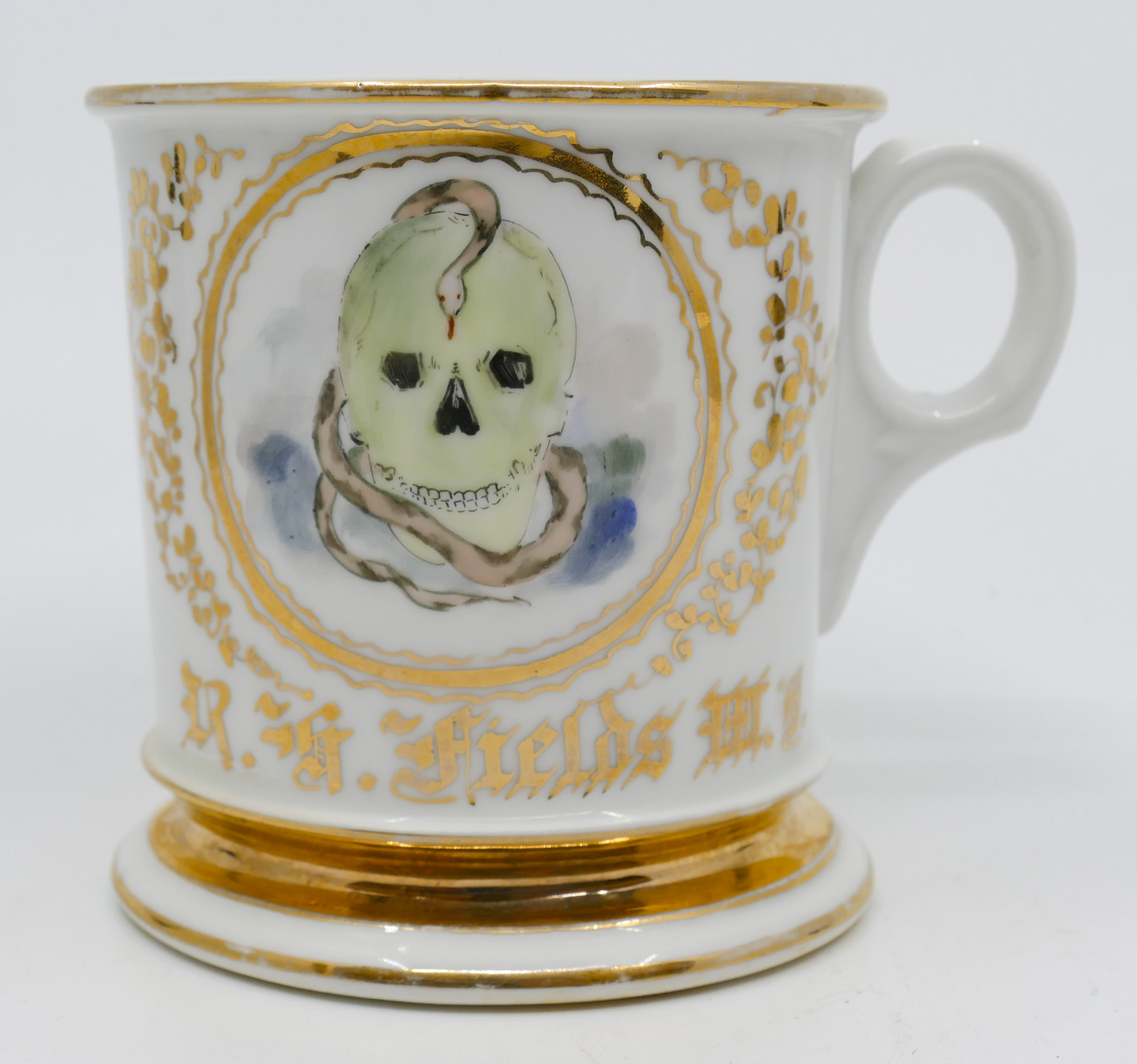 Appraisal: Antique Skull and Snake Occupational Shaving Mug ''