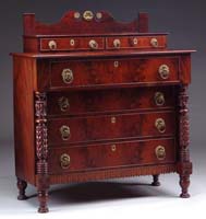 Appraisal: NICELY CARVED MAHOGANY ANTIQUE CHEST The chest having a deck