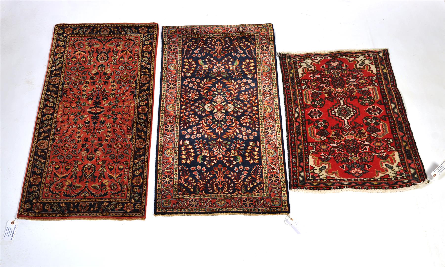 Appraisal: THREE HANDMADE ORIENTAL AREA RUGS Asian mid th century Two