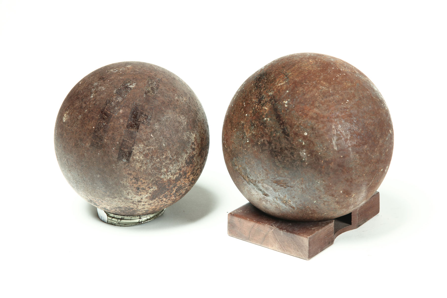 Appraisal: TWO CANNON BALLS American nd half- th century Civil War-era