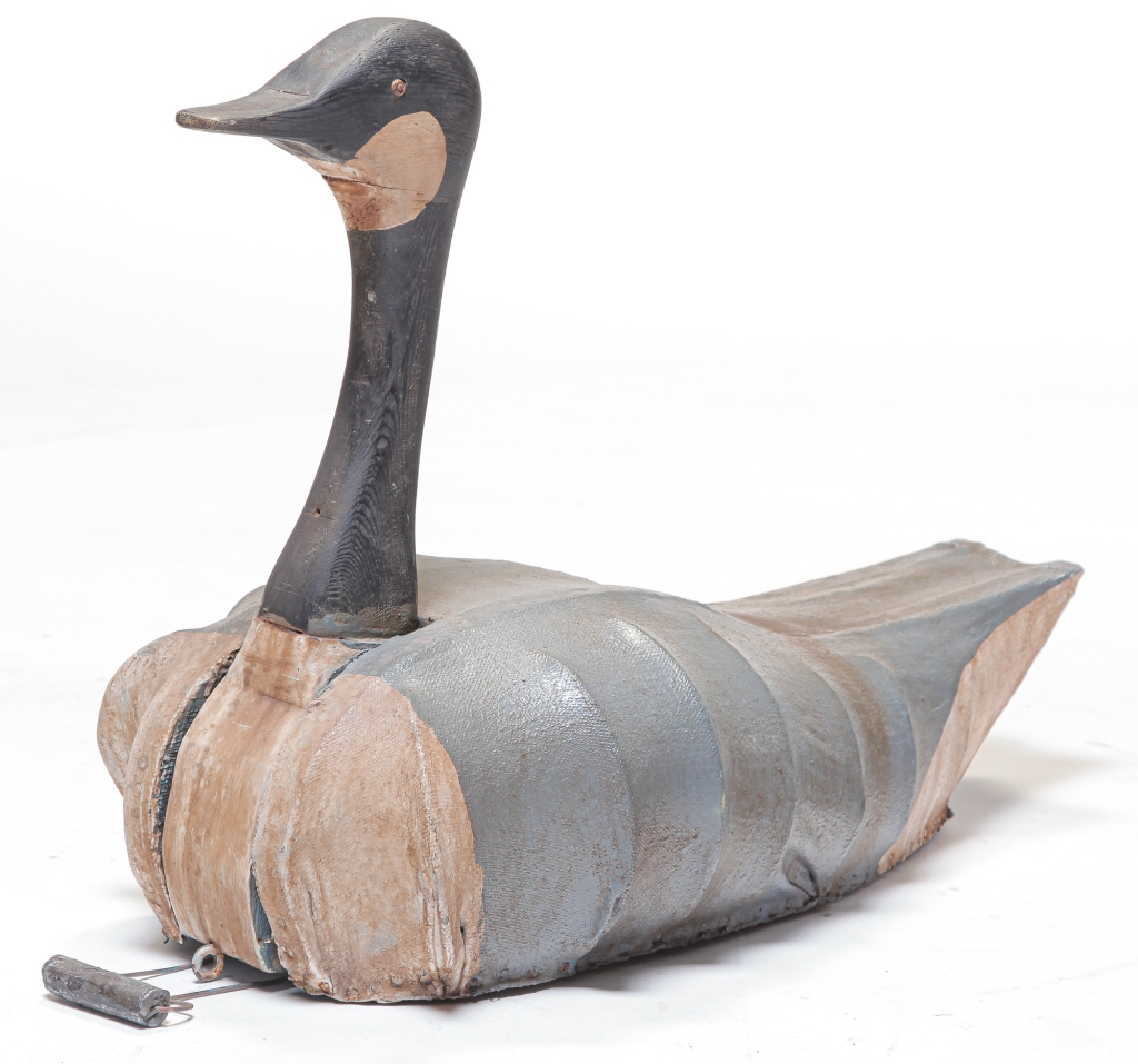 Appraisal: AMERICAN CANADA GOOSE DECOY First half th century Canvas body