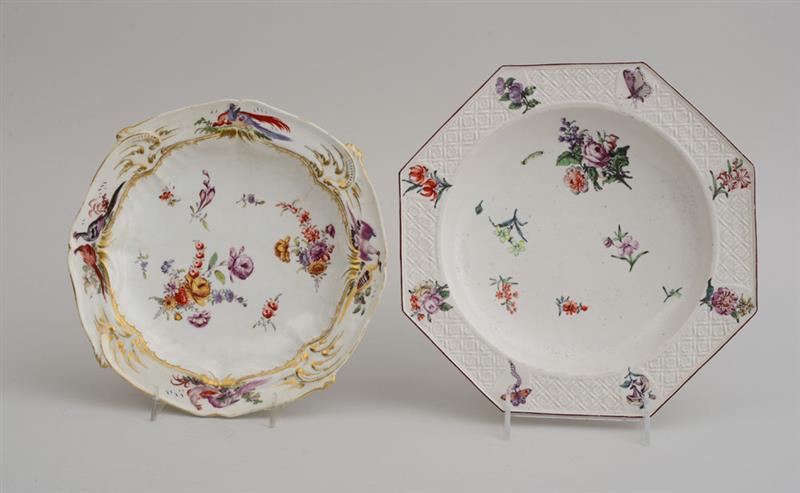 Appraisal: TWO CHELSEA PORCELAIN PLATES Comprising a red anchor soup plate