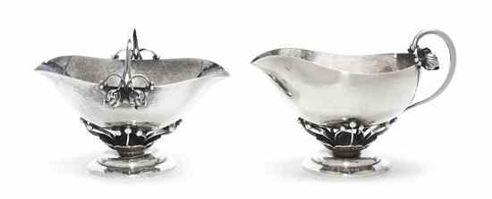 Appraisal: A Danish Sterling Silver Creamer and Sugar Set Georg Jensen