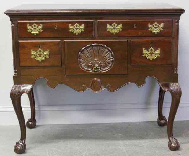 Appraisal: Chippendale Style Mahogany Low Boy Chest Nice quality and carving