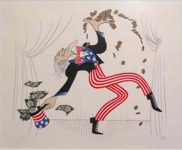 Appraisal: HIRSCHFELD Al Color Lithograph ''Uncle Sam ''Pencil signed lower right