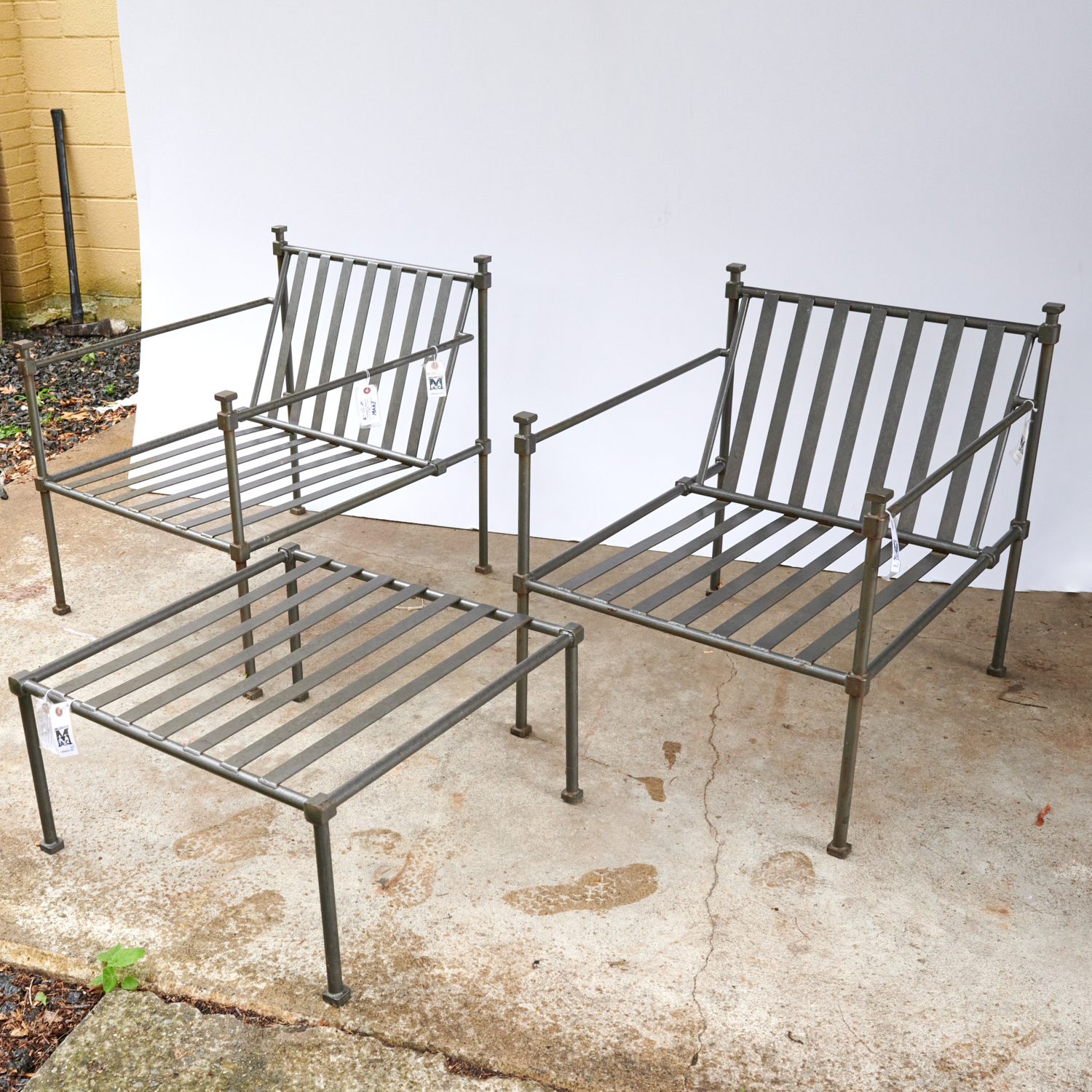 Appraisal: NICE MODERN PATIO POOLSIDE CHAIRS AND OTTOMAN st c manner