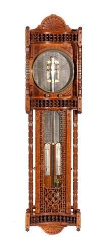 Appraisal: A VICTORIAN OAK CASE ROYAL POLYTECHNIC BAROMETER by Joseph Davies