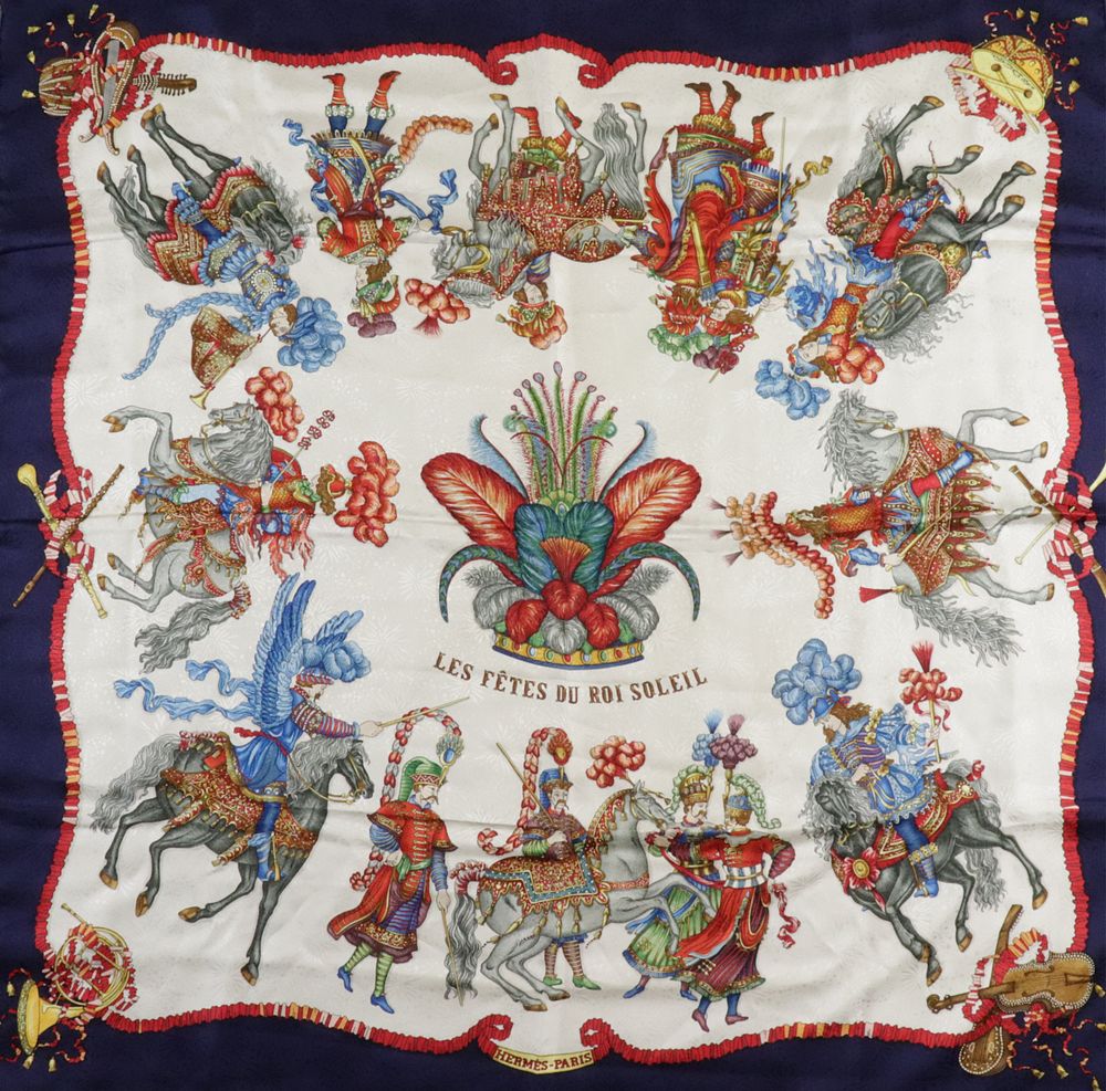 Appraisal: Hermes Silk Scarf - Les Fetes Du Roi Soleil Hermes