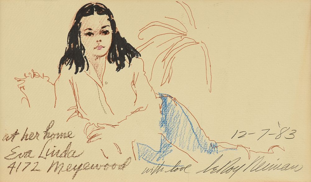 Appraisal: LEROY NEIMAN American - A DRAWING At her Home Eva