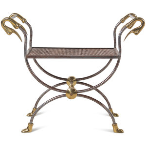 Appraisal: A French Steel and Brass Stool Early th Century apparently