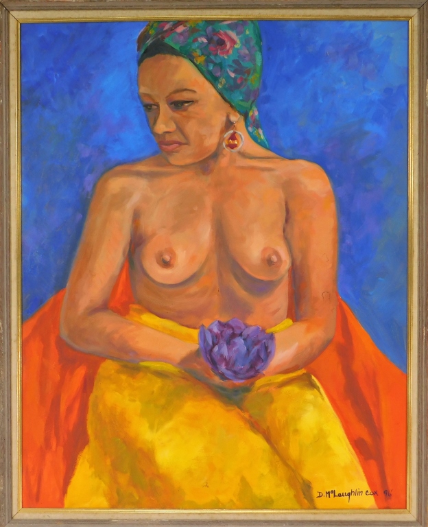 Appraisal: D MCLAUGHLIN COX PAINTING OF HATIAN NUDE FEMALE United States