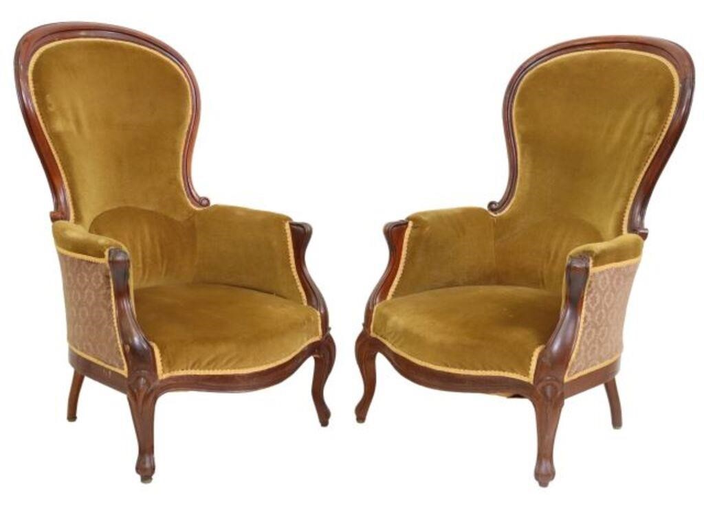 Appraisal: pair French Louis Philippe period Voltaire armchairs mid th c