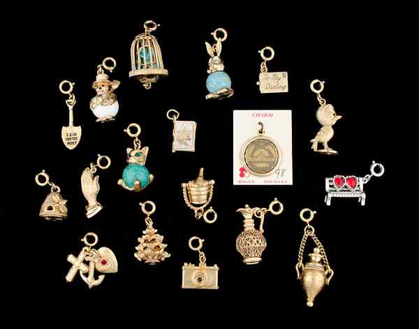 Appraisal: Multiple Charms for a Charm Bracelet A bag of eighteen