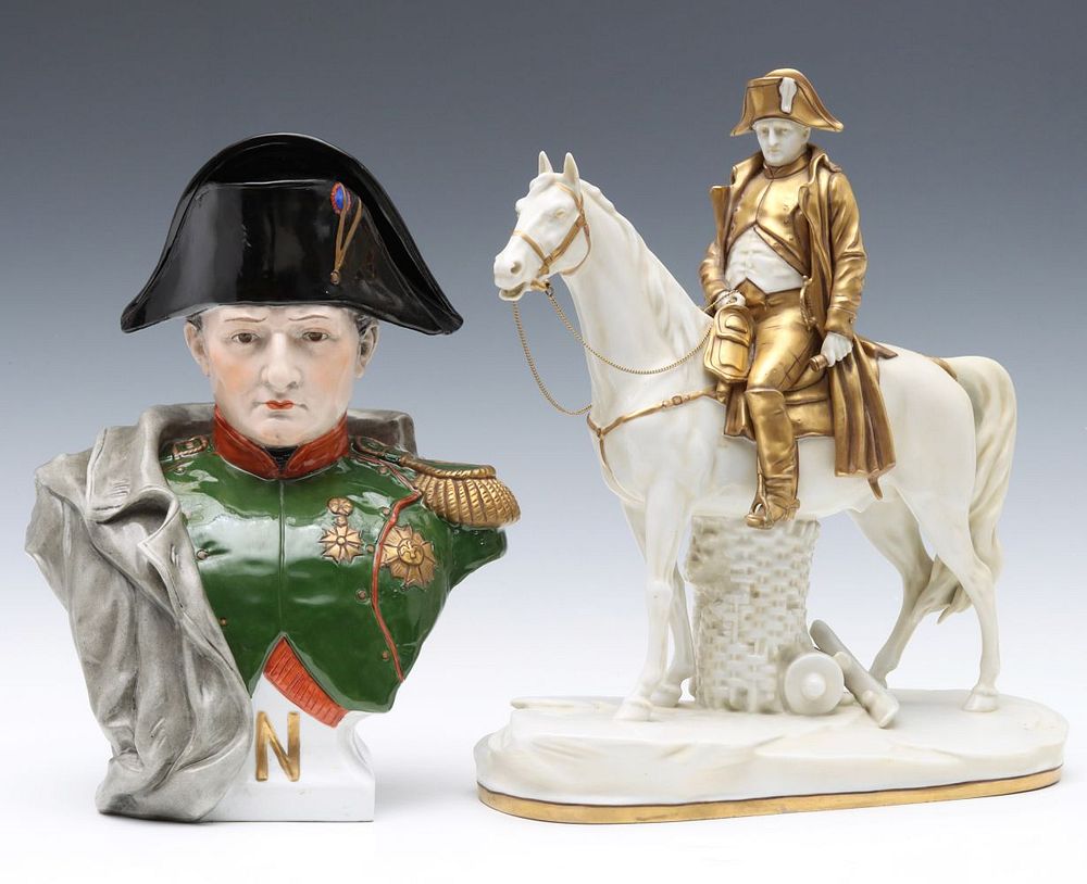 Appraisal: TWO SITZENDORF PORCELAIN PORTRAITS OF NAPOLEON The early th century