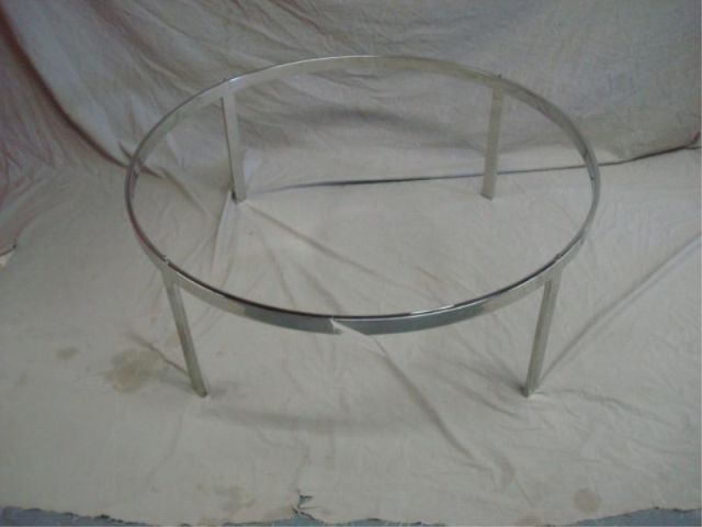 Appraisal: Chrome and Glass Round mid century Coffee Table Dimensions diameter