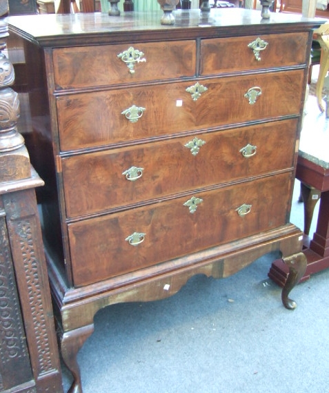 Appraisal: A George I and later walnut chest on stand with