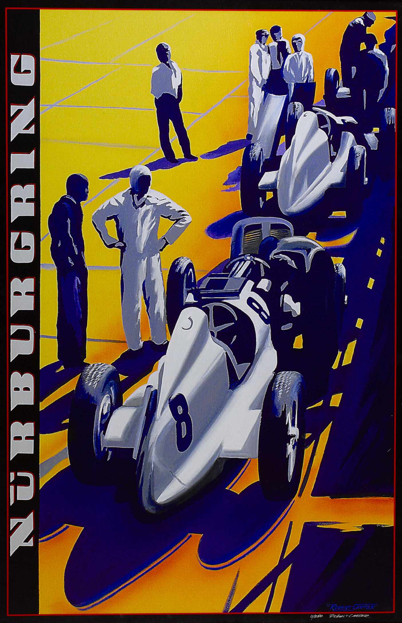 Appraisal: Robert Carter 'Nurburgring' signed limited edition print number depicting the