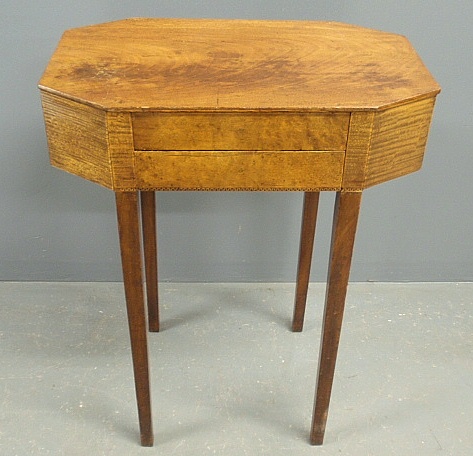 Appraisal: - Hepplewhite mahogany sewing table c with two drawers and