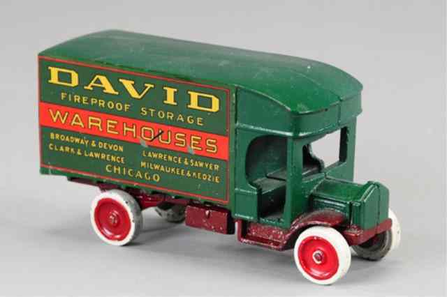 Appraisal: DAVID'S WAREHOUSE DELIVERY VAN Rehberger Chicago cast iron private label