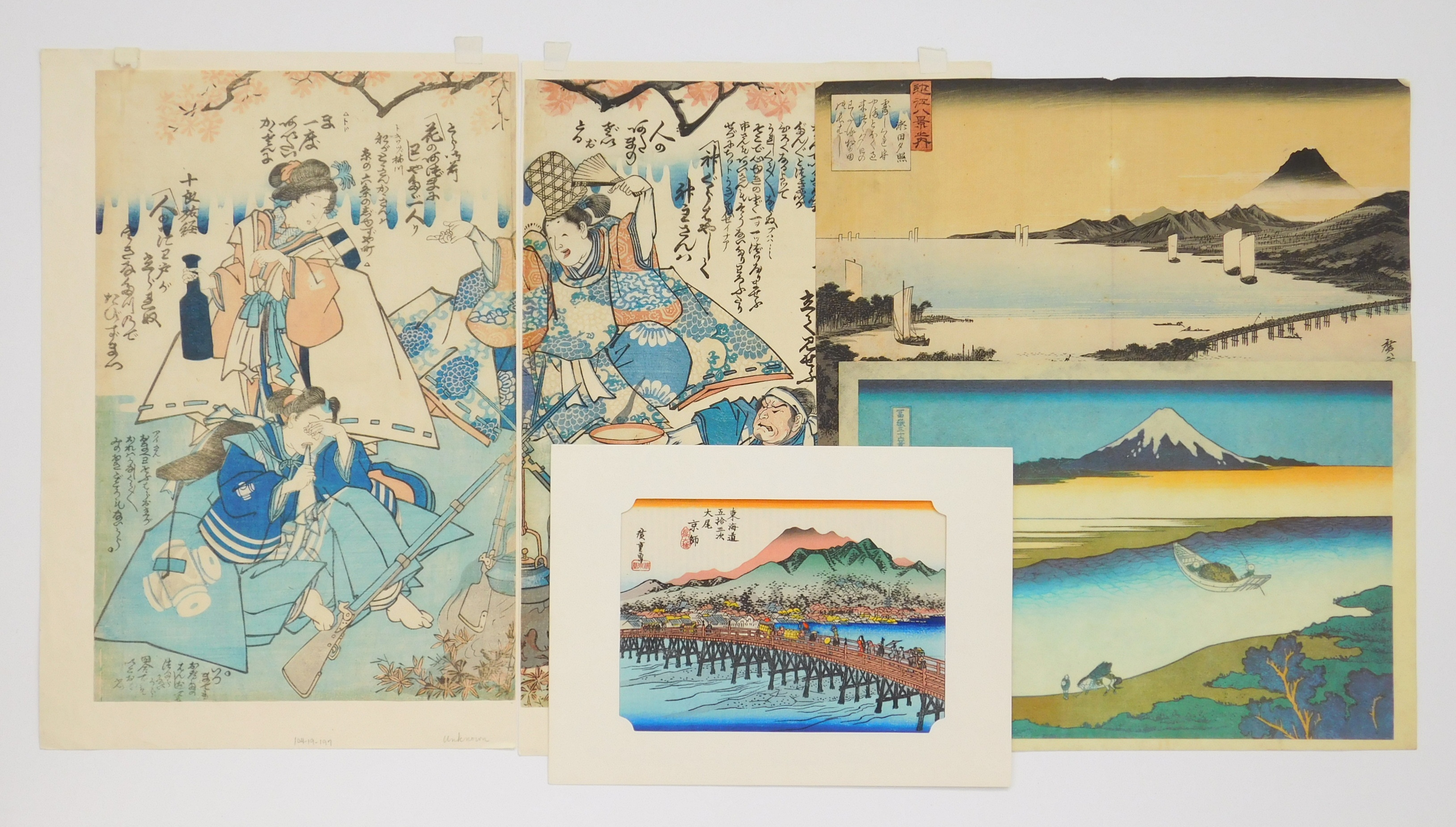 Appraisal: Japanese woodblocks in color Hiroshige Utagawa - - ''Sunset Glow