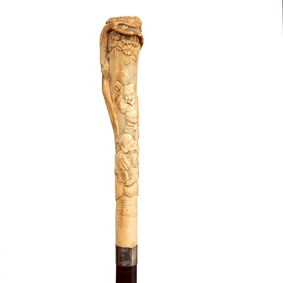 Appraisal: Japanese Stag Cane- Exclusive on Bidsquare Japanese Stag Cane- Ca