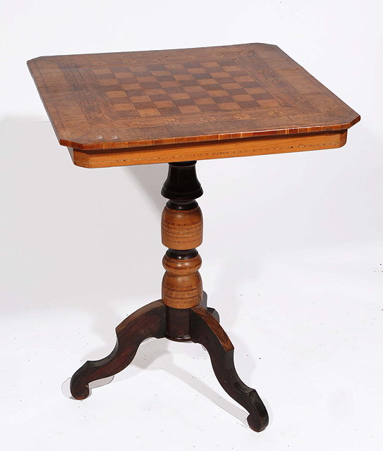 Appraisal: AN EARLY TH CENTURY ITALIAN WALNUT GAMES TABLE the square