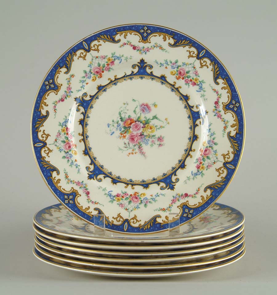 Appraisal: SET OF SEVEN SERVICE PLATES BY MYOTT SEVRES PATTERN Ivory