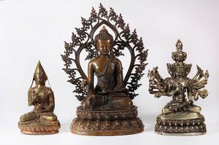 Appraisal: Himalayan Metal Buddhist Sculptures lot of Himalayan metal Buddhist sculptures