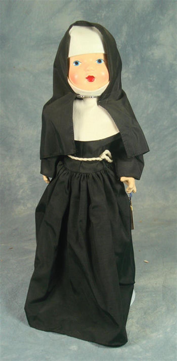 Appraisal: Composition Nun Doll marked Pl inches tall all composition strung