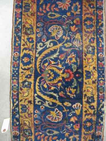 Appraisal: Lillihan Persian Handmade Runner floral on blue field tan trim