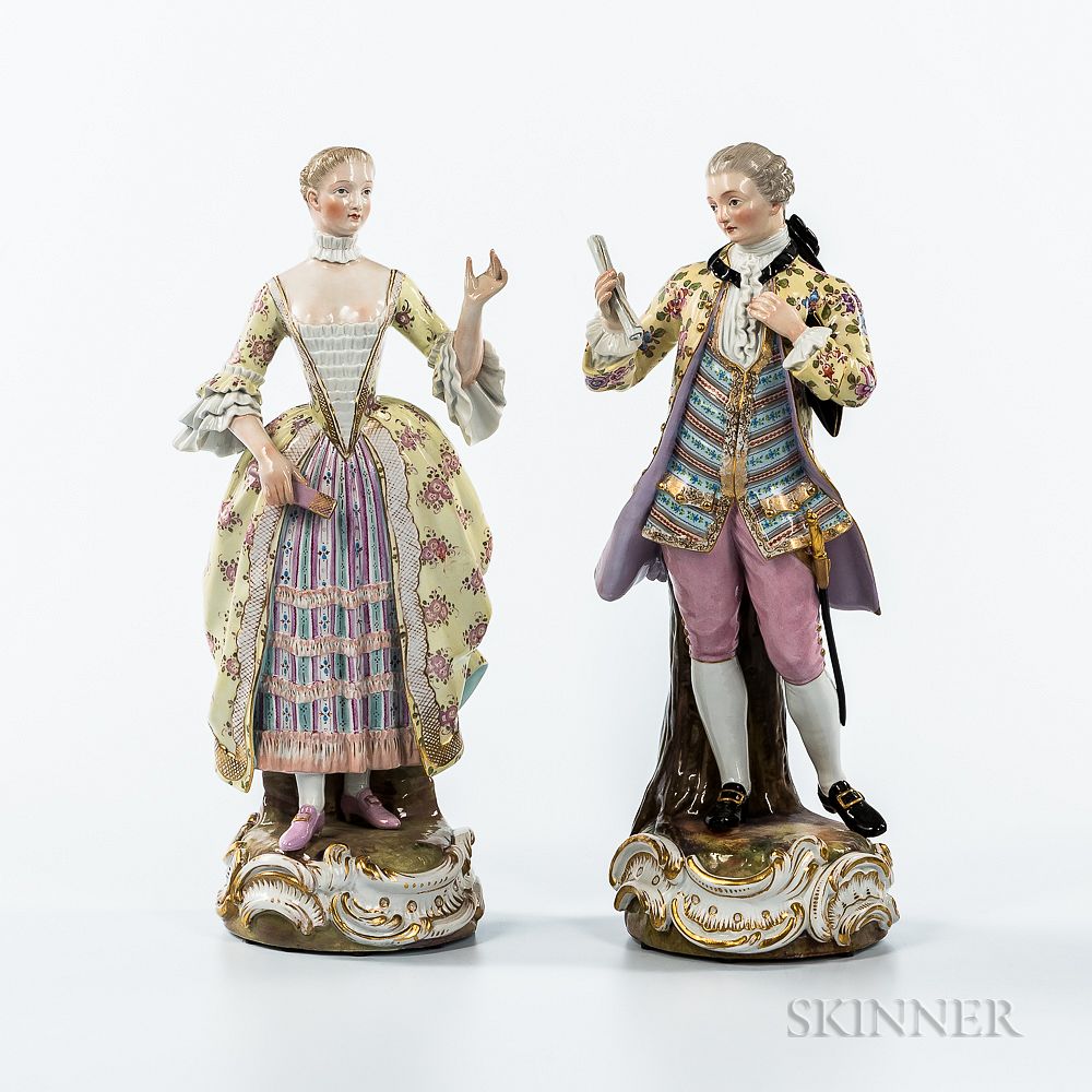 Appraisal: Pair of Meissen Porcelain Figures of a Man and Woman