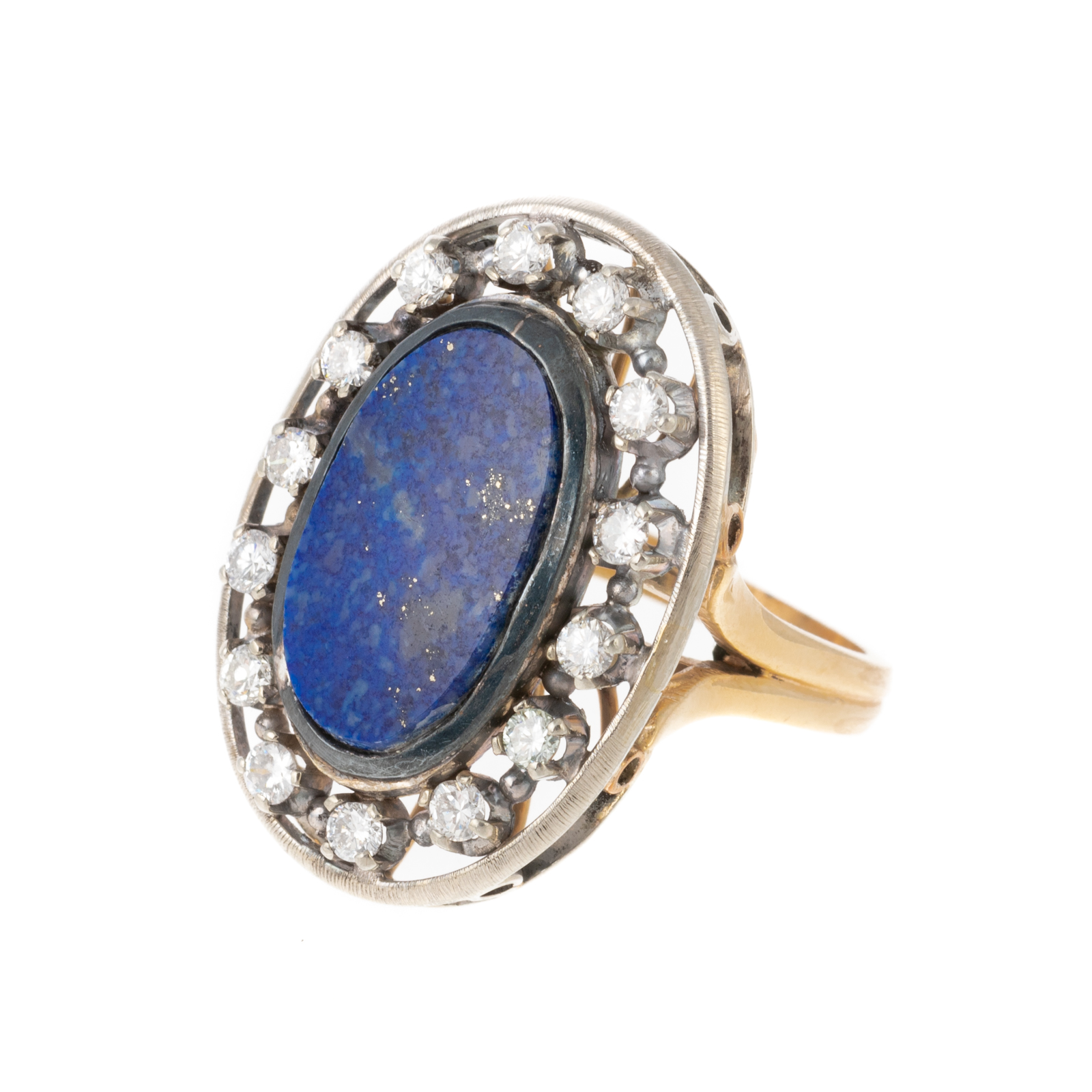 Appraisal: A VINTAGE LAPIS LAZULI DIAMOND RING IN K K yellow