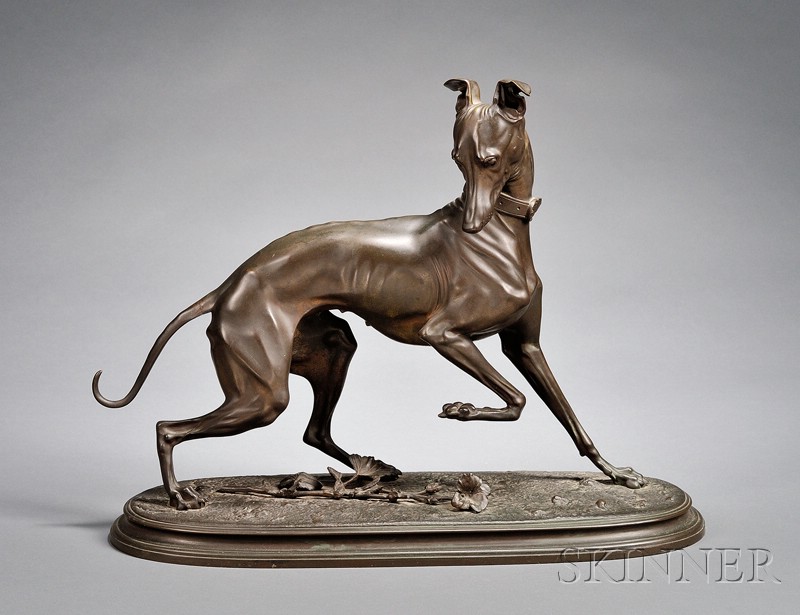 Appraisal: Large French Bronze Figure of a Whippet early th century