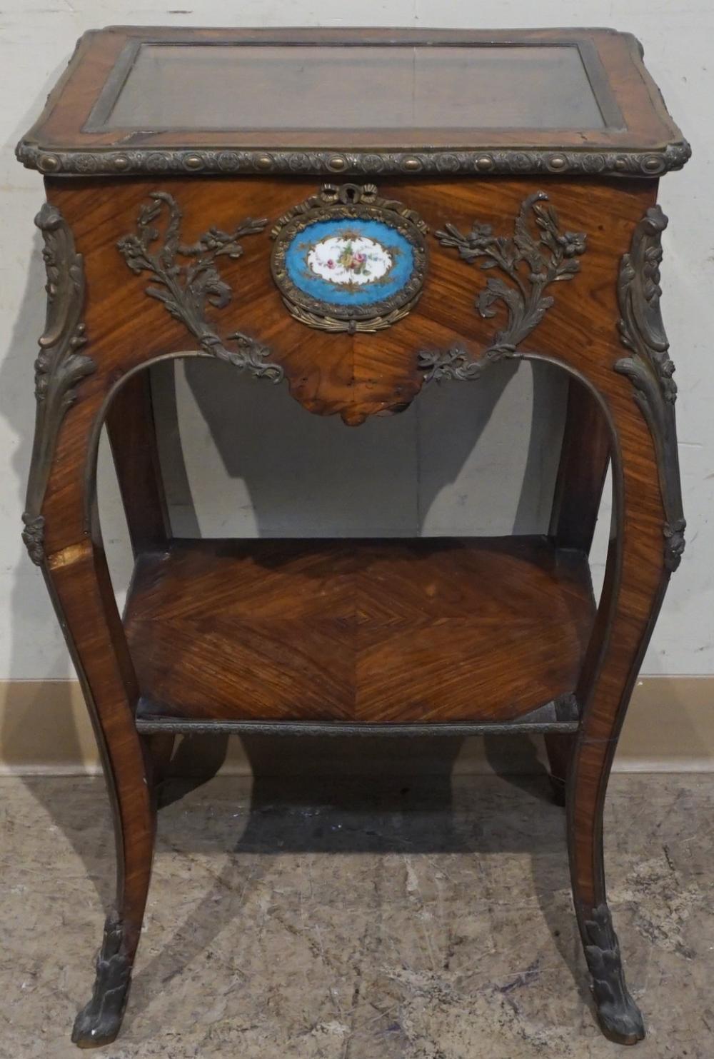 Appraisal: Louis XV Style French Style Porcelain Inset Rosewood Ormolu Mounted