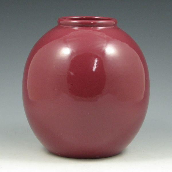 Appraisal: Rutgers vase in maroon semi-gloss glaze Marked rutgers Few small