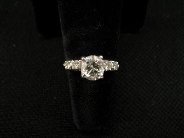 Appraisal: Diamond Ring carat center stone two each side carats k