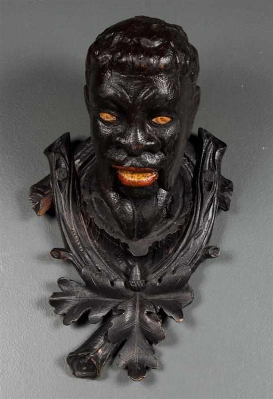 Appraisal: German Black Forest manor mounted blackamoor head late th century