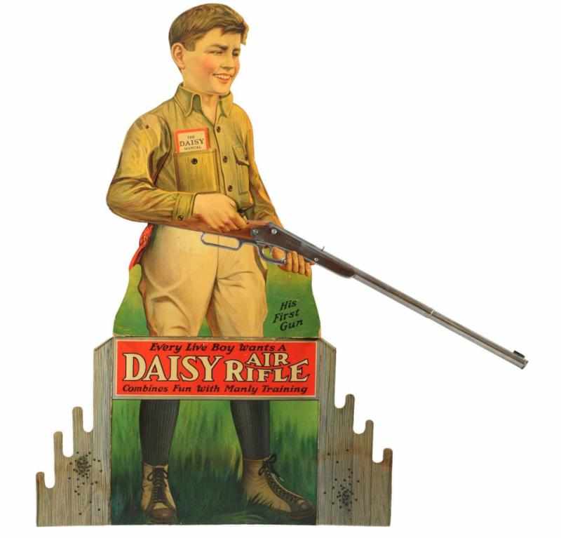 Appraisal: Cardboard Daisy Air Rifle Store Easel Display Mounted in plexiglass