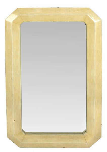 Appraisal: A modern bone veneered mirror height in width in