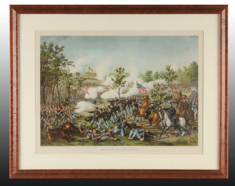 Appraisal: Kurz Allison Litho Battle of Atlanta Ga Description Matted and