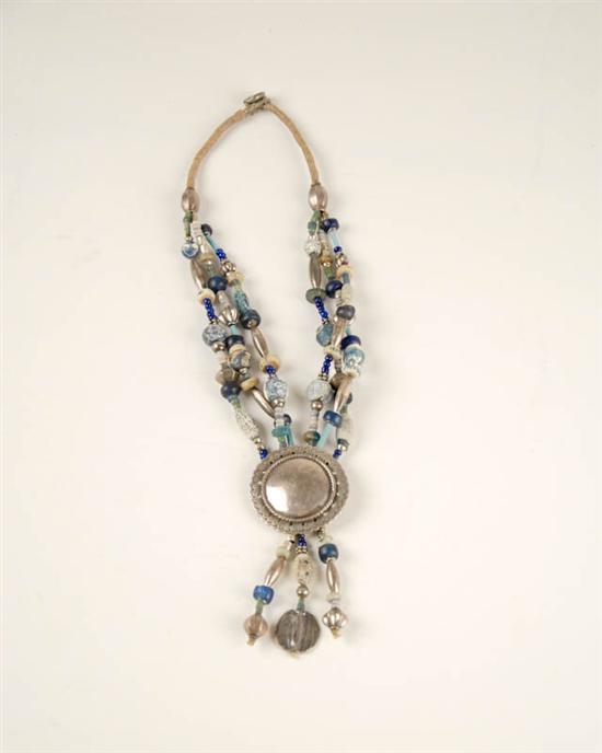 Appraisal: A Mary and Doug Hancock Ethnic Necklace of silver glass